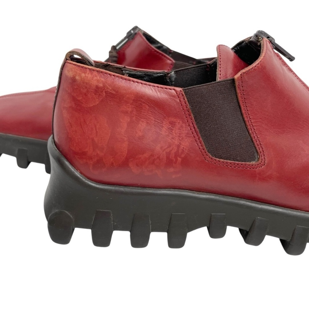 Vintage Donald J Pliner Agnes Red Calf Leather Zip Shoes Size 6M Made in Italy - Picture 8 of 16